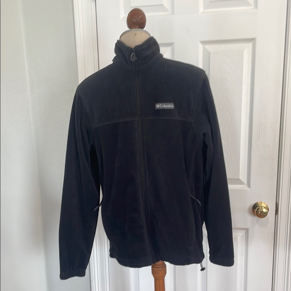 Columbia Black fleece full zipper Jacket High Collar zip pockets size M